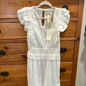 Cleobella White Ruffled Dress